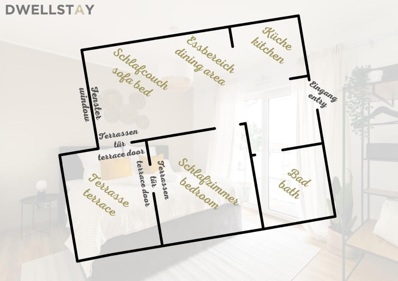 Dwellstay - Modernes Apartment I 55Qm I 2 Zimmer I Kueche I Bad I Terrasse I Tv I Wlan Bad Hersfeld Exterior photo